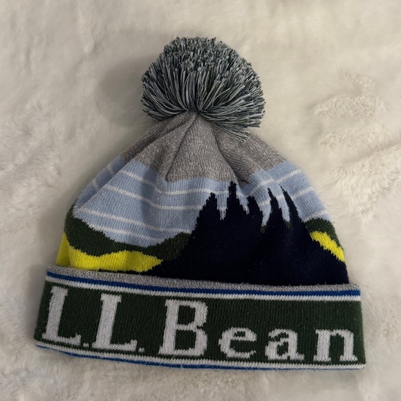 L.L.Bean Katahdin Pom Graphic Hat, Retro Mountain Graphic - Picture 2 of 8